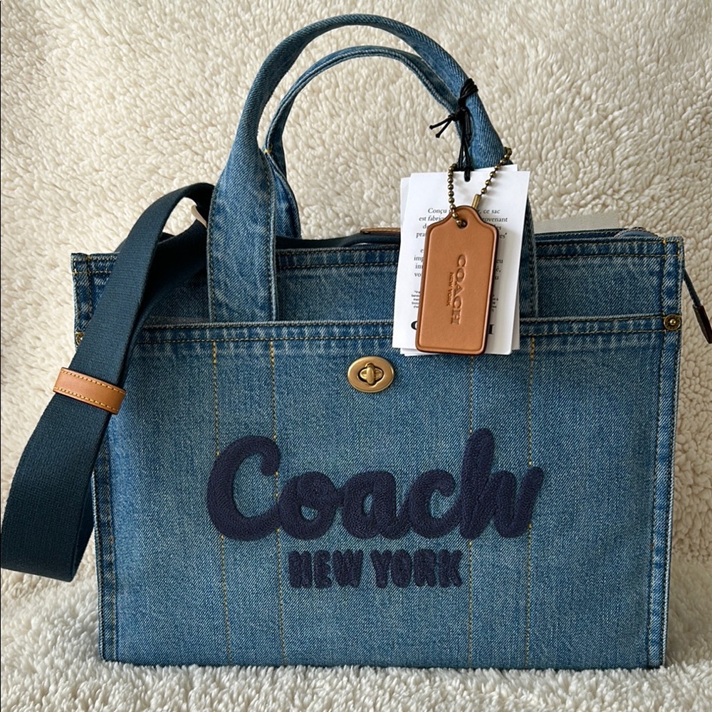 Coach Blue Denim Tote Bag